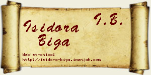 Isidora Biga vizit kartica